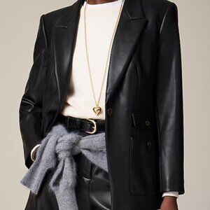 J. Crew "Vivienne" Blazer in faux leather, Size 6